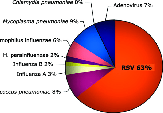 The respiratory tract infections-causing rate of viruses and bacteria in children (According to WHO statistics)